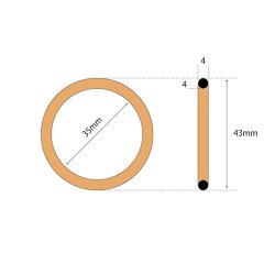 画像3: 【622】　汎用マフラーガスケット 43x35ミリ 1枚