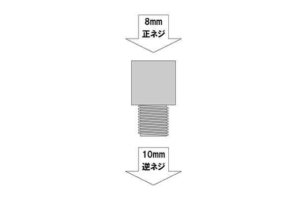 画像2: 【542】ミラー変換ボルト　逆10mm→正8mm