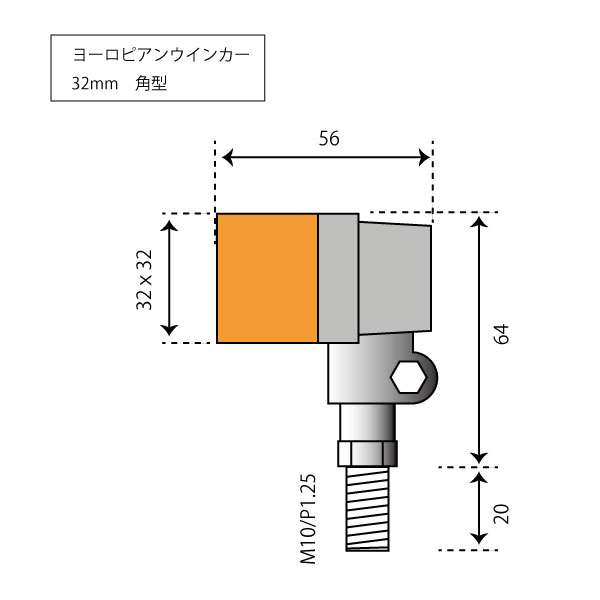 602】角型ヨーロピ 32ミリ クリアレンズ - CHERRY