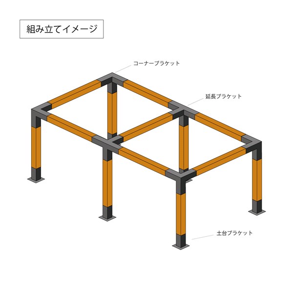 画像3: 【608】90ミリ角材用ガレージ作成キット　土台金具　単品